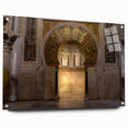 Acrylic print of an abstract European landscape in muted earth tones, ideal for dining room decor.