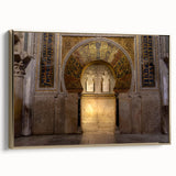Framed canvas landscape art painting of Andalucia with vibrant colors on a black background, ideal for living room decor.