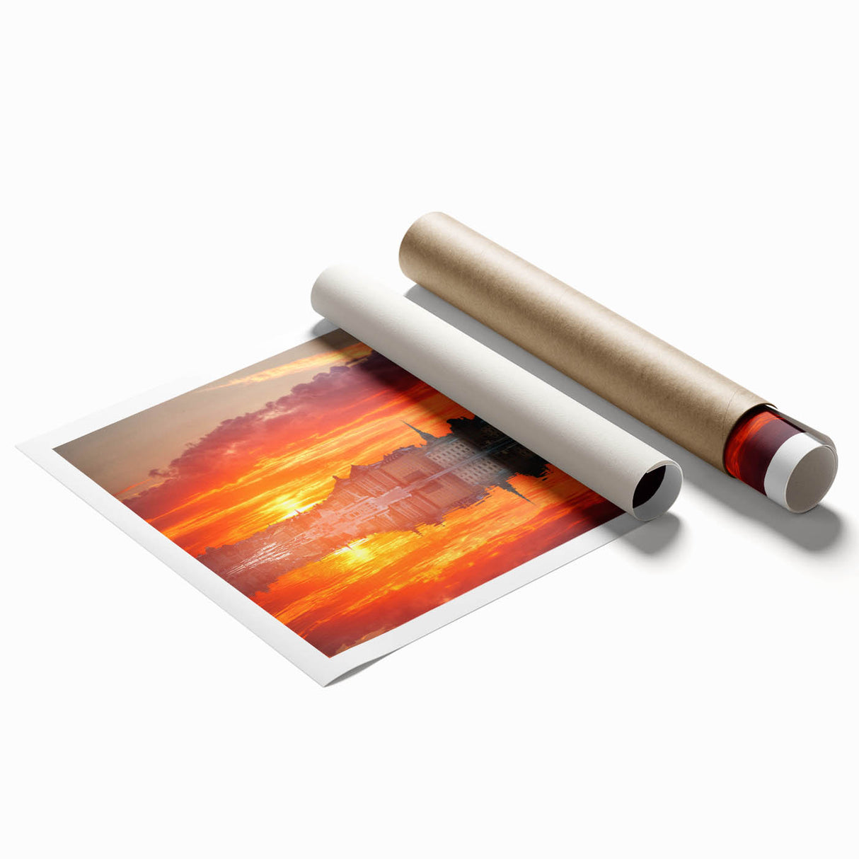 Extra large rolled print of a floral art scene in Stockholm, ideal for classy bathroom wall art.
