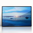 Large abstract wall art of a Swedish landscape in muted earth tones on a framed acrylic.