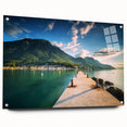 Acrylic print of Geneva scenery with muted earth tones, ideal for dining room decor.
