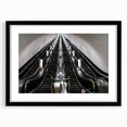 Extra large abstract art print depicting vibrant, textured scenery of Europe, framed with a black mat.
