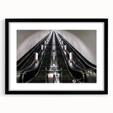 Extra large abstract art print depicting vibrant, textured scenery of Europe, framed with a black mat.