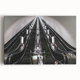 Large black and white photo of a European cityscape on stretched canvas, suitable for kitchen wall art.