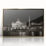 Large art print of the Vatican scenery in muted earth tones on a framed acrylic, perfect for modern art wall decor.