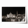 Vatican scenery in soft pastel shades on a large rolled print, suitable for dining room or bathroom decor.