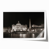 Vatican scenery in soft pastel shades on a large rolled print, suitable for dining room or bathroom decor.
