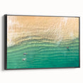 Black and white framed canvas depicting the landscape of Cabo San Lucas, ideal for bedroom wall art.
