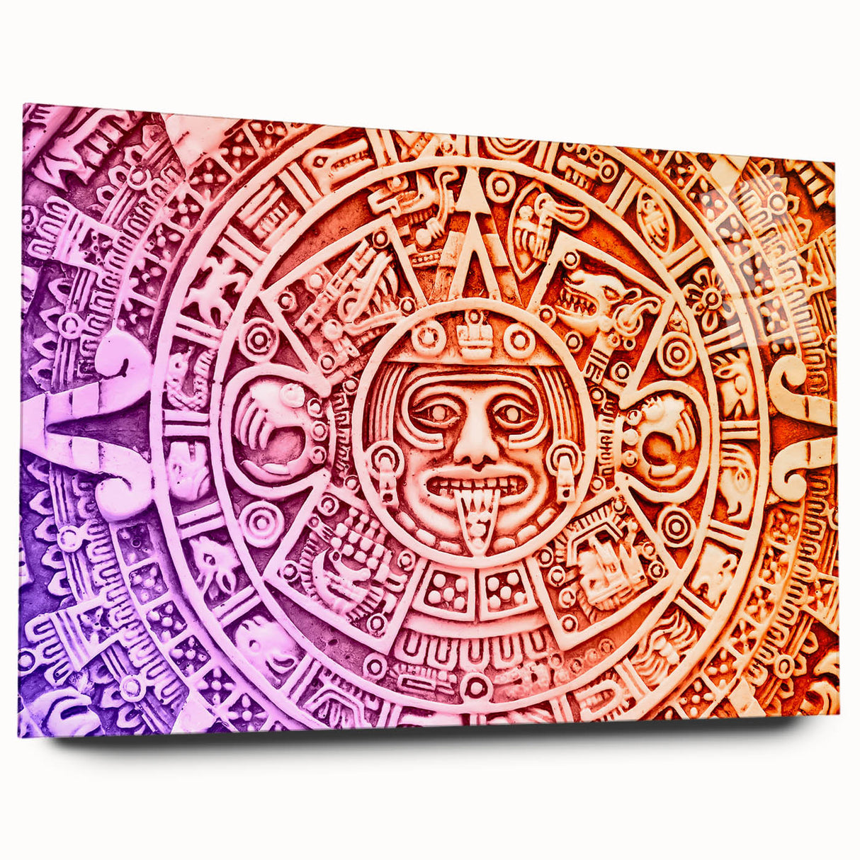 Large abstract wall art of Cancun scenery on acrylic glass, featuring vibrant blue and green tones.