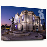 Acrylic print of a large abstract depiction of Mexico City in muted earth tones, ideal for bedroom or dining room art.