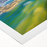 Art deco poster of Oaxaca scenery on rolled canvas featuring vibrant colors, ideal for dining room wall art.