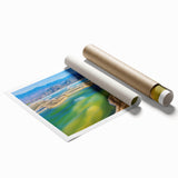 Extra large rolled print of Oaxaca scenery with vibrant floral art, ideal for classy bathroom or large living room wall.