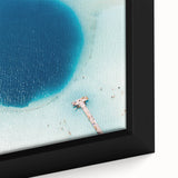 Extra large framed canvas depicting a textured, colorful Mexican Quintana Roo landscape, ideal for living room decor.