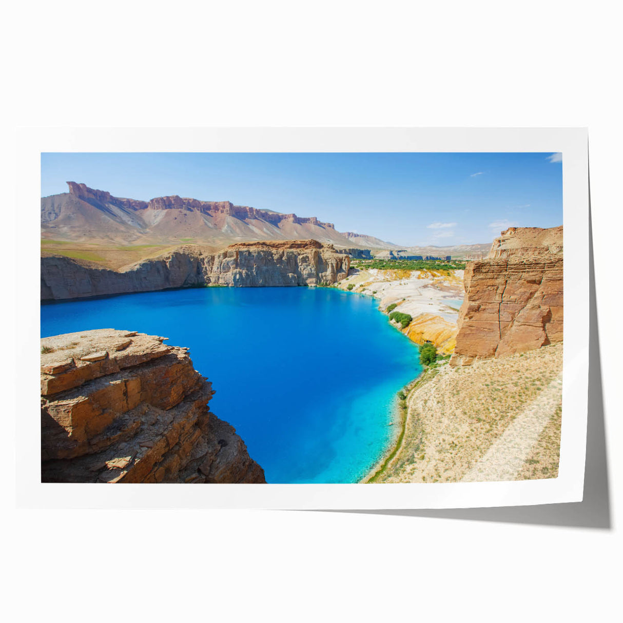 Extra large rolled print of a Middle Eastern scenery with muted earth tones, ideal for art wall dining room.