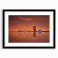 Extra large abstract art print featuring a colorful, textured depiction of Dubai's skyline on a framed canvas.