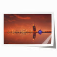 Extra large rolled print of Dubai skyline in muted gray tones, ideal for art wall dining room.