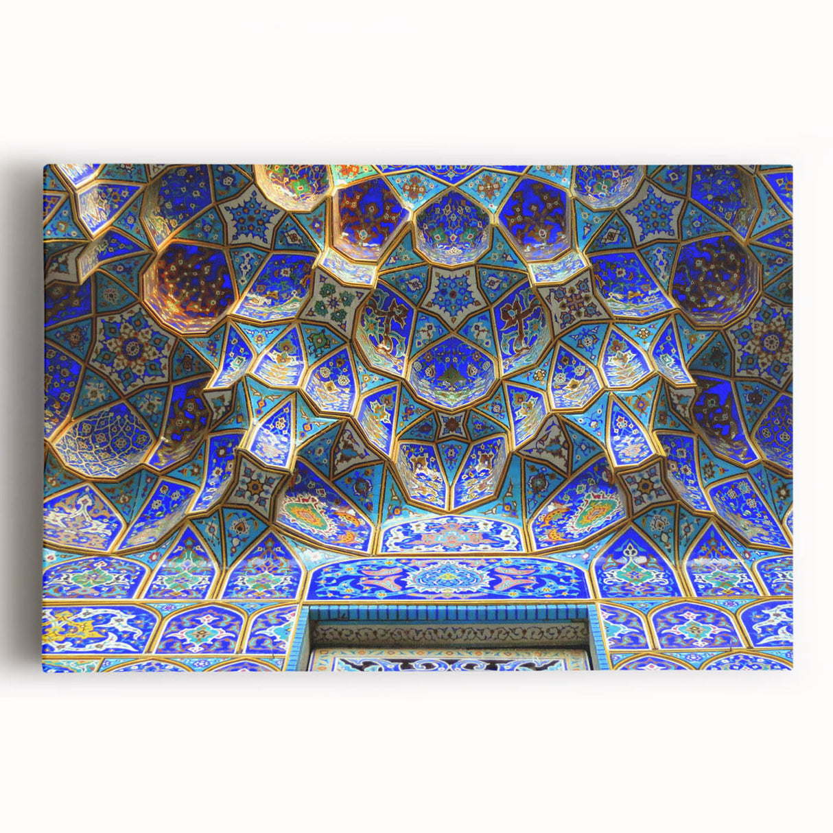 Black and white stretched canvas of a scenic Middle Eastern landscape, ideal for kitchen wall art.