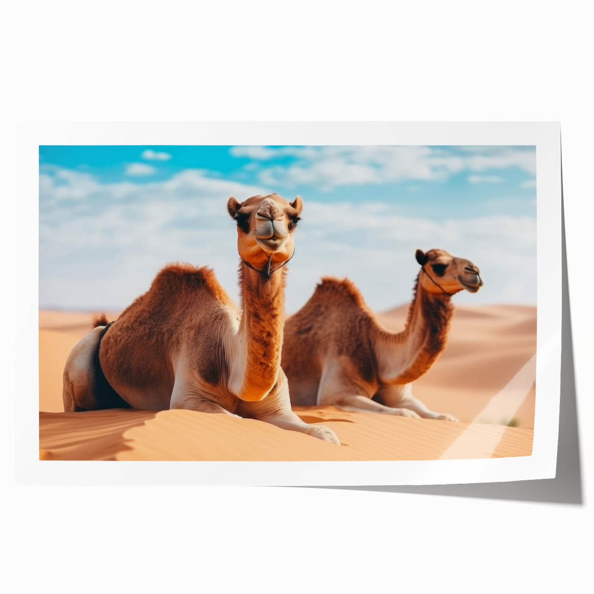 Rolled print of a Middle Eastern Iraqi landscape featuring subtle earth tones, ideal for art wall dining room decor.