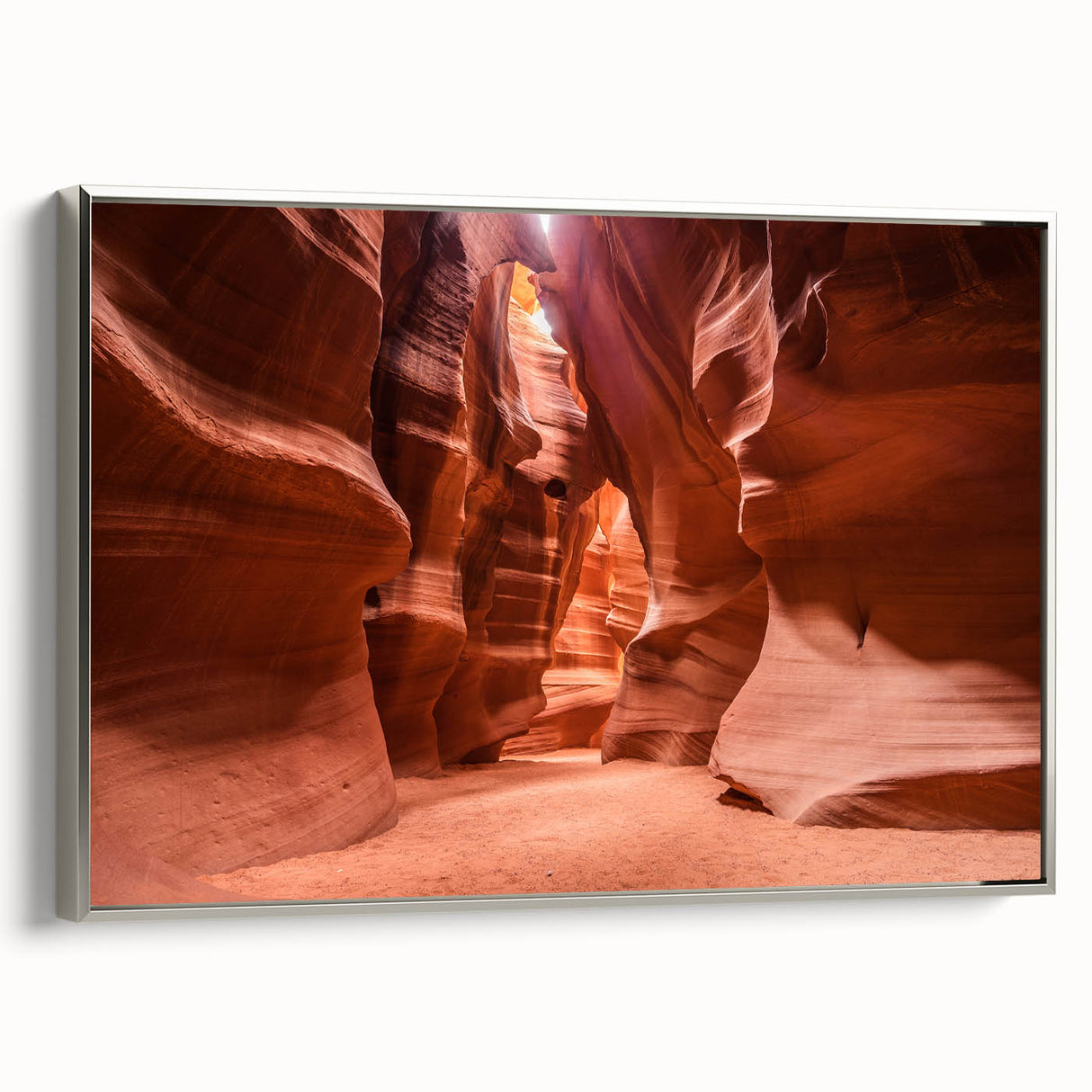 Framed canvas landscape art of Jordan scenery in muted earth tones, ideal for adding a vintage touch to living spaces.