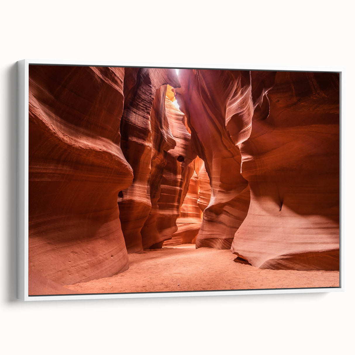 Vintage poster art of a Jordanian landscape in colorful hues on a large framed canvas, ideal for living room decor.