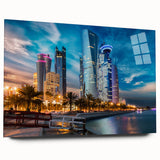 Large abstract acrylic print of Qatar scenery in muted earth tones, ideal for bedroom or dining room art.
