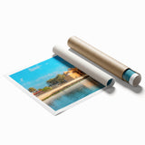 Extra large rolled print featuring a floral art design with soft pastel shades.