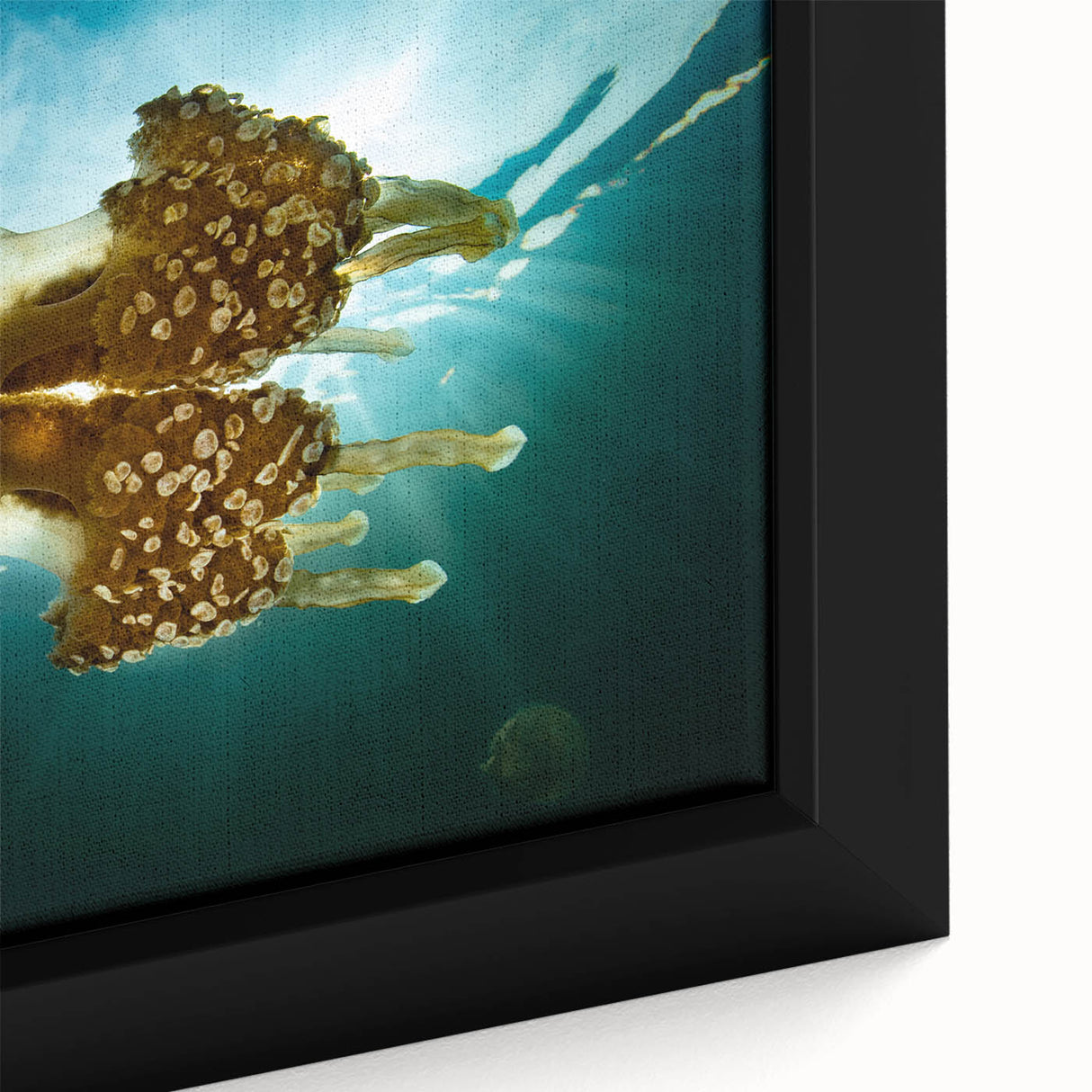 Extra large framed canvas featuring a textured black and colorful abstract design, ideal for living room decor.