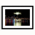 A vibrant abstract depiction of Auckland skyline, featuring textured art prints in a large black-framed format.