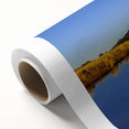 Art deco poster of Taranaki, New Zealand, in muted earth tones on rolled canvas, ideal for nursery wall art.