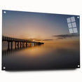Acrylic print of a large abstract depiction of New Zealand's west coast in cool blue and green tones.