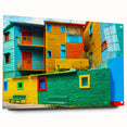 Acrylic print of a large abstract depiction of Buenos Aires, featuring muted earth tones, ideal for dining room decor.