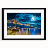 Extra large abstract art print featuring vibrant, colorful scenery of Argentina in a black frame.
