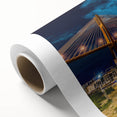 Art deco poster of an Argentine landscape in pastel shades, rolled canvas, ideal for nursery wall art.