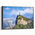 Black and white framed canvas depicting a vintage-style Brazilian landscape, ideal for bedroom decor.