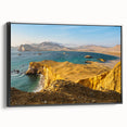 Black and white framed canvas of a vintage-style Peruvian landscape, ideal for bedroom wall decor.