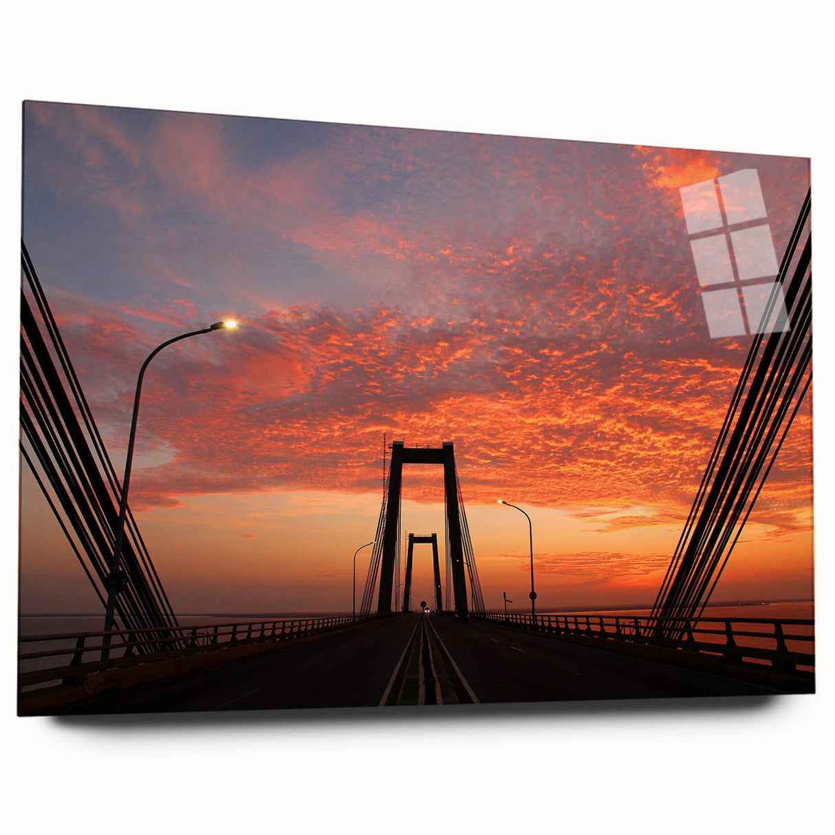 Acrylic glass print of a large abstract depiction of a Venezuelan landscape in earth tones.