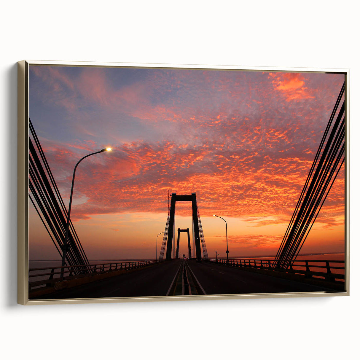 Framed canvas of a vintage-style Venezuelan landscape, featuring muted earth tones, ideal for bedroom wall art.