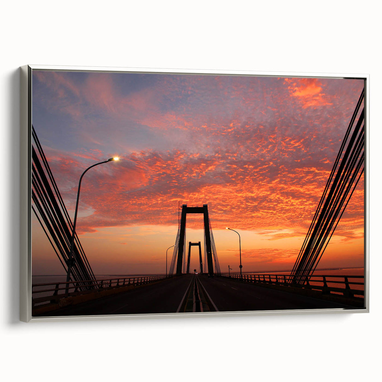 Framed canvas depicting a vintage-style landscape painting of a Venezuelan scene.