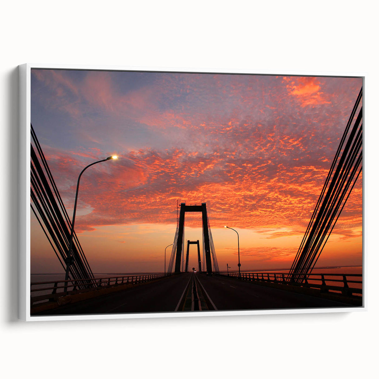 Vintage poster art of a colorful South American landscape on a large framed canvas, ideal for living room decor.