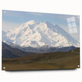 Acrylic print of Denali National Park with vivid blue and green tones, ideal for dining room decor.