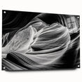 Large abstract depiction of Antelope Canyon in Arizona on acrylic glass, featuring earthy red and orange tones.