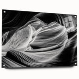 Large abstract depiction of Antelope Canyon in Arizona on acrylic glass, featuring earthy red and orange tones.