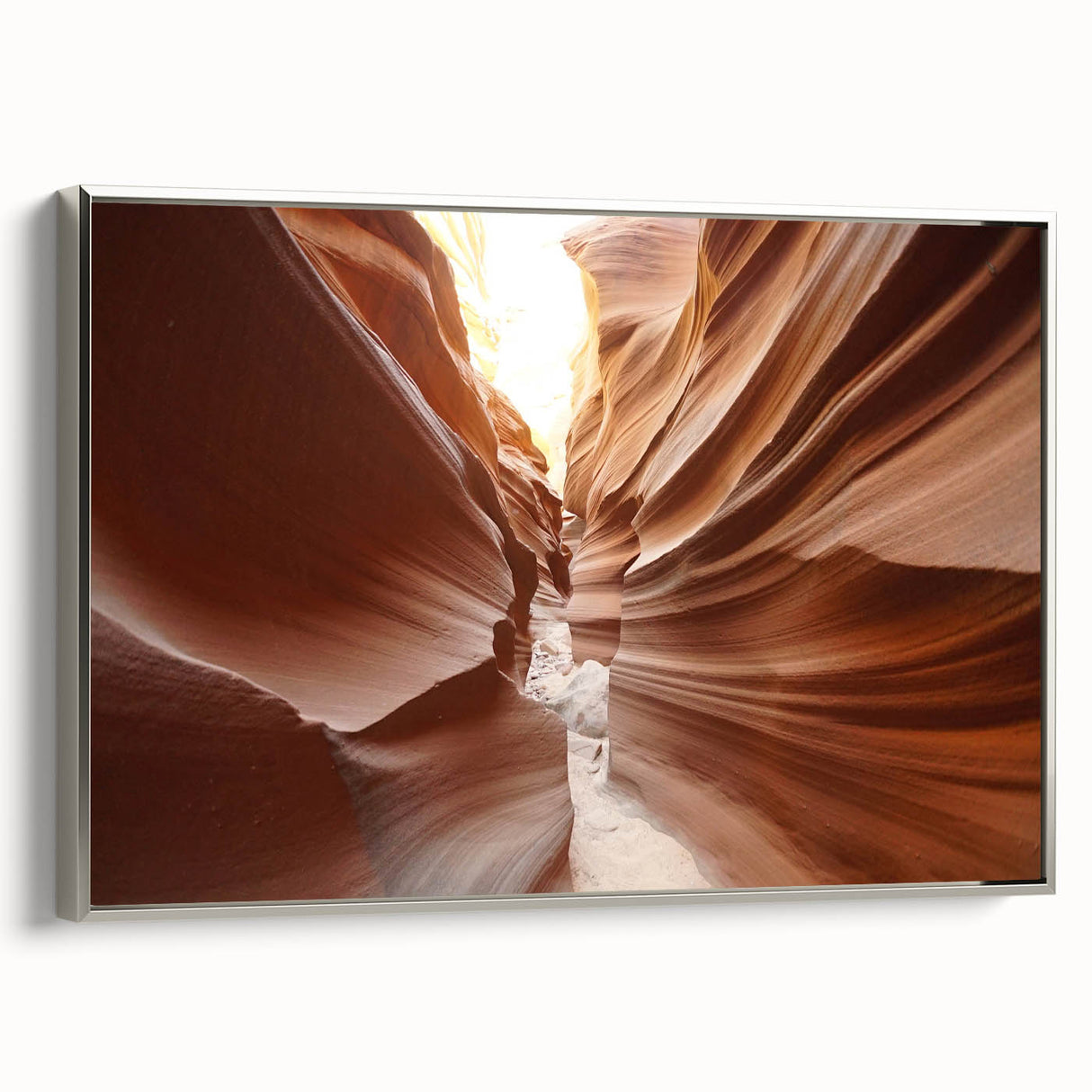 Framed canvas depicting the colorful Coyote Buttes in Arizona, ideal for adding a vibrant touch to any room.