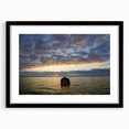 Extra large abstract art print of colorful, textured scenery, framed in black, ideal for living room decor.