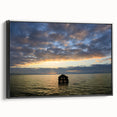 Black and white framed canvas of Berkeley landscape with vintage poster art style, ideal for bedroom decor.