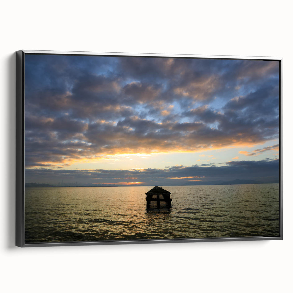 Black and white framed canvas of Berkeley landscape with vintage poster art style, ideal for bedroom decor.
