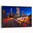 Black and white landscape art painting of Beverly Hills, presented on a framed canvas, suitable for bedroom decor.