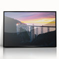 Large abstract wall art depicting California's Big Sur in muted earth tones on a framed acrylic.