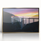 Large art print of the Big Sur coastline in muted earth tones on a framed acrylic, ideal for modern art wall decor.