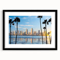 Extra large abstract art print of colorful, textured California scenery on a black framed canvas.